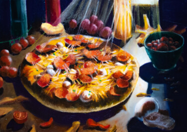 Malerei mit dem Titel "Zapach Italii" von Bartłomiej Piszczek, Original-Kunstwerk, Öl