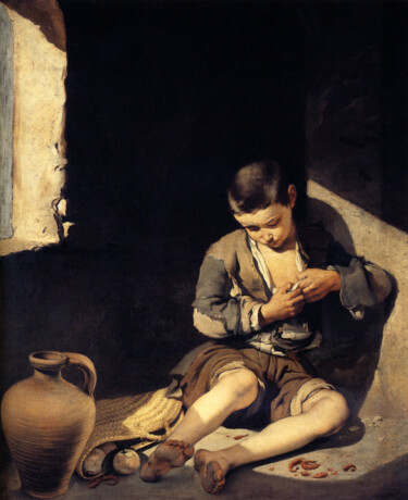 Malerei mit dem Titel "Le Jeune Mendiant" von Bartolomé Esteban Murillo, Original-Kunstwerk, Öl