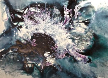 Pintura titulada "Tsunami II" por Baruj Salinas, Obra de arte original, Gouache