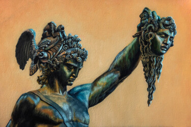 Painting titled "Cellini's Perseo" by Básant, Original Artwork, Oil