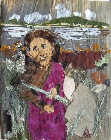 Malerei mit dem Titel "'Disabled-Happy Wom…" von Basant Soni, Original-Kunstwerk