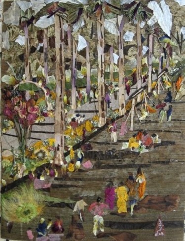 Painting titled "'Garden Picnic'" by Basant Soni, Original Artwork