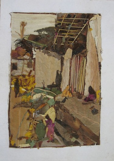 Pintura intitulada "Village Corner" por Basant Soni, Obras de arte originais, Óleo