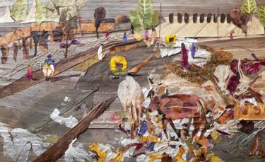 Pintura intitulada "Road Garbage with C…" por Basant Soni, Obras de arte originais