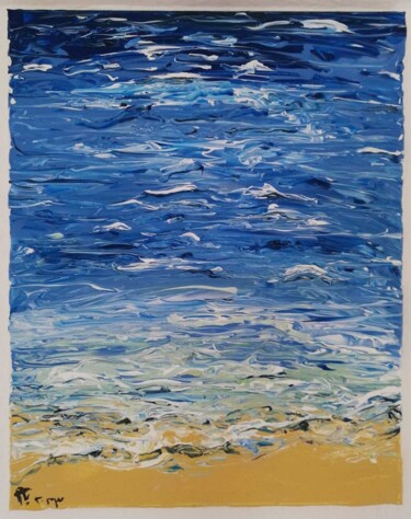 Malerei mit dem Titel "WAVES" von Basem Soliman, Original-Kunstwerk, Acryl