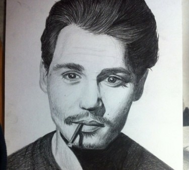 Dessin intitulée "Johnny Depp" par Mr.Moriarty1134, Œuvre d'art originale, Crayon