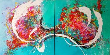 DEFINED MOMENT with Emerald Peinture intitulée "DEFINED MOMENT wit…" par Basia Kilian, Œuvre d'art originale, Acrylique