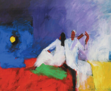 Картина под названием "Picturesque Nights…" - Basil Cooray, Подлинное произведение искусства, Акрил Установлен на Деревянная…
