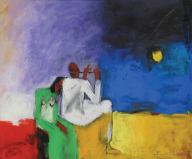 Painting titled "Picturesque Nights…" by Basil Cooray, Original Artwork, Acrylic Mounted on Wood Stretcher frame