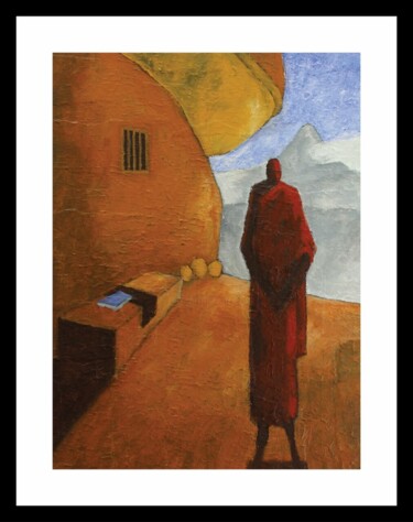 Pintura titulada "Solitude - Letting…" por Basil Cooray, Obra de arte original, Acrílico Montado en Panel de madera