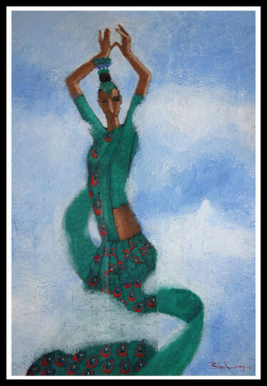 Peinture intitulée "Beauties of the Sky…" par Basil Cooray, Œuvre d'art originale, Acrylique Monté sur Autre panneau rigide