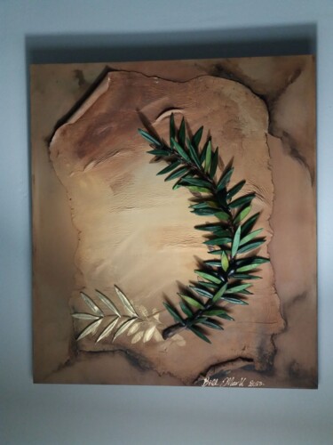 Γλυπτική με τίτλο "ΚΛΑΔΙ ΕΛΙΑΣ" από Βασιλειοσ Μαρκοπουλοσ, Αυθεντικά έργα τέχνης, Ακρυλικό Τοποθετήθηκε στο Ξύλινο πάνελ