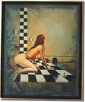 Peinture intitulée "La sirène égarée" par Gérard Basiletti, Œuvre d'art originale, Huile
