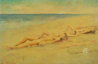 Peinture intitulée "Nudi" par Basilio Dipani, Œuvre d'art originale, Acrylique Monté sur Châssis en bois