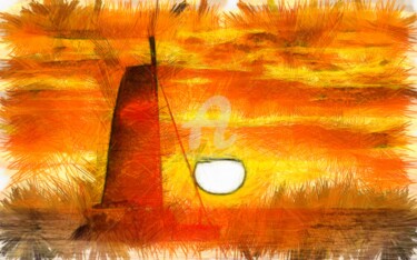 Dessin intitulée "windboat-pencil.jpg" par Basilo Enesto, Œuvre d'art originale