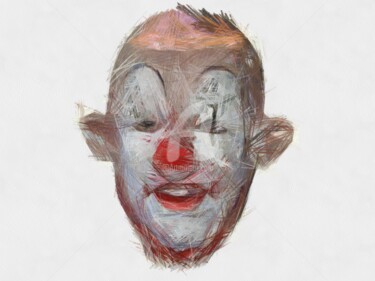Drawing titled "funny-clown-pencil.…" by Basilo Enesto, Original Artwork