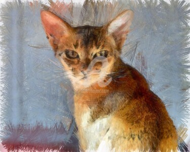 Dessin intitulée "cat-pencil.jpg" par Basilo Enesto, Œuvre d'art originale