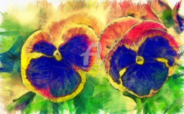 Dessin intitulée "flower-pencil.jpg" par Basilo Enesto, Œuvre d'art originale