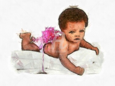 Tekening getiteld "cute-baby-pencil.jpg" door Basilo Enesto, Origineel Kunstwerk