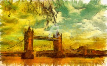 Tekening getiteld "london-tower-bridge…" door Basilo Enesto, Origineel Kunstwerk