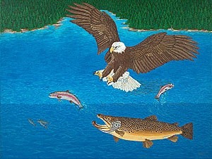 Fish Art Trout Art Eagle Art Brown Trout Art Rainbow Trout Fine Art Prints Giclee Canvas Decor Digital Arts titled "Fish Art Trout Art…" by Fine Art Prints Fish Flowers Baslee Troutman, Original Art, Other