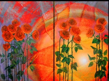 Painting titled "Roses" by Natalia Basova, Original Artwork