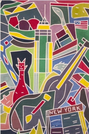 Painting titled "NEW YORK-acrylic on…" by Elliot Bassman, Original Artwork
