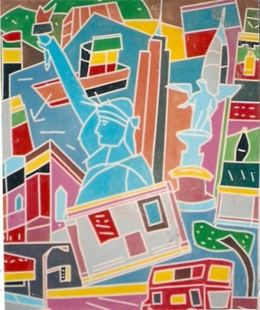 Painting titled "NEW YORK CITY--acry…" by Elliot Bassman, Original Artwork