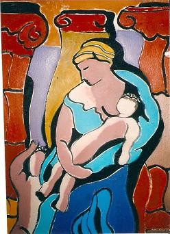 Painting titled "roman mother-30by22…" by Elliot Bassman, Original Artwork