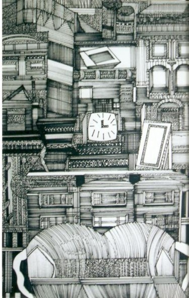 Drawing titled "The couch/approx 22…" by Elliot Bassman, Original Artwork