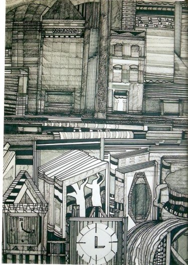Drawing titled "Book City/ approx 2…" by Elliot Bassman, Original Artwork