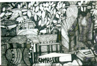 Drawing titled "Camus' Garden/colle…" by Elliot Bassman, Original Artwork