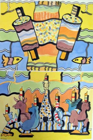 Painting titled "Judaica 08" by Elliot Bassman, Original Artwork