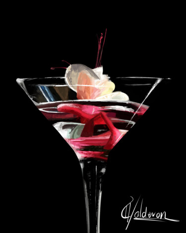 Digitale Kunst mit dem Titel ""Wine" Glass." von Bastián Calderón., Original-Kunstwerk, Digitale Malerei