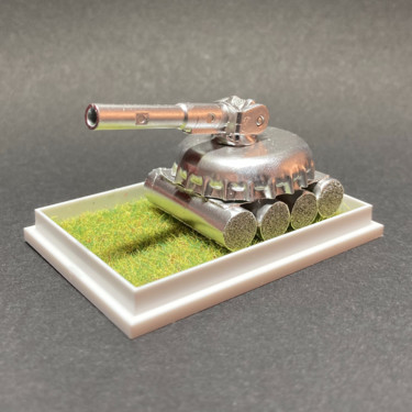 Sculpture titled "Chrome Tank" by Bastien Alleaume (Crapsule Project), Original Art, Collages