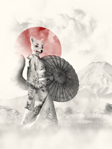 Arts numériques intitulée "Kitsune" par Bastien Boston, Œuvre d'art originale, Photo montage