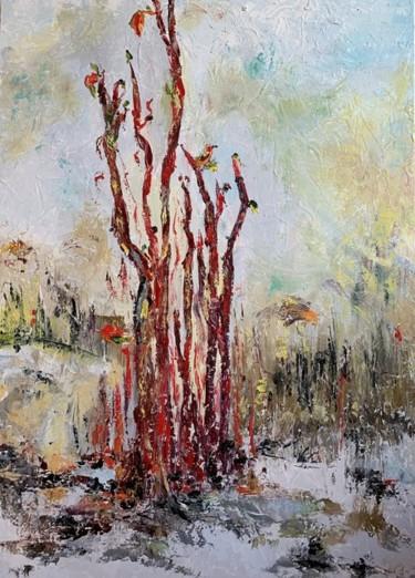 Painting titled "Bared 03" by Rita Basumallick, Original Artwork, Oil