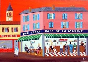 Peinture intitulée "Bar de la marine" par Michel Breuil, Œuvre d'art originale
