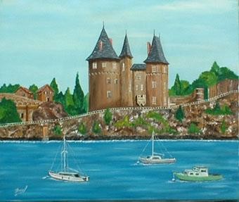 Peinture intitulée "Pornic le Chateau" par Michel Breuil, Œuvre d'art originale