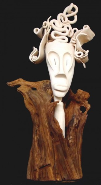 Sculpture intitulée "L'esprit de l'arbre" par Batich, Œuvre d'art originale, Techniques mixtes