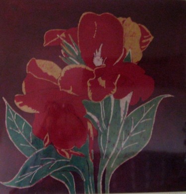 Peinture intitulée "Red Canna" par Pavni, Œuvre d'art originale