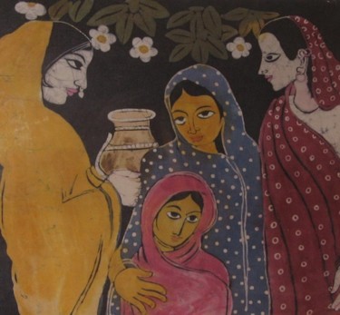 Peinture intitulée "Three Ladies" par Pavni, Œuvre d'art originale