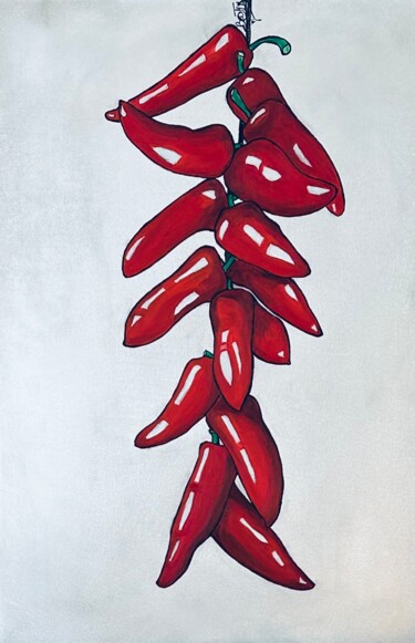 Painting titled "LES PIMENTS D'ESPEL…" by Batli, Original Artwork, Acrylic