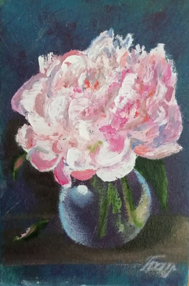 peonies mini Peinture intitulée "peonies mini" par Aleksandra Batrakova, Œuvre d'art originale, Huile