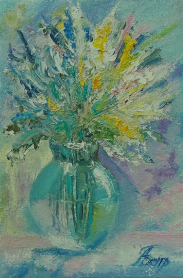 Pintura titulada "Цветы 8" por Aleksandra Batrakova, Obra de arte original, Oleo