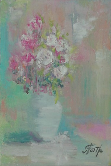 Pittura intitolato "mini flowers" da Aleksandra Batrakova, Opera d'arte originale, Olio