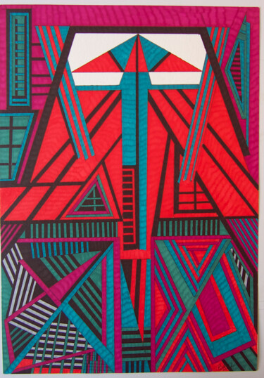 Drawing titled "Avancement" by Batsheva Gozland, Original Artwork, Marker