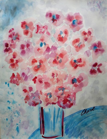 "BOUQUET ROSE" başlıklı Tablo Caroline Chanal Battesti tarafından, Orijinal sanat, Suluboya