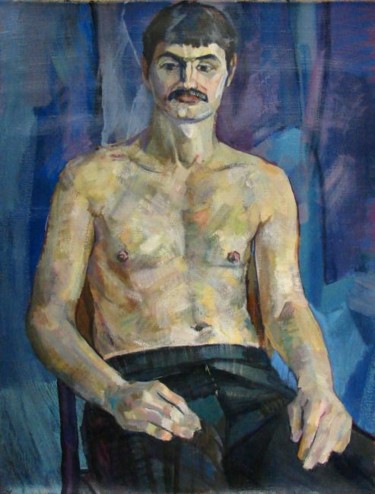 Картина под названием "полу-фигура мужчины" - Александр Батурин, Подлинное произведение искусства