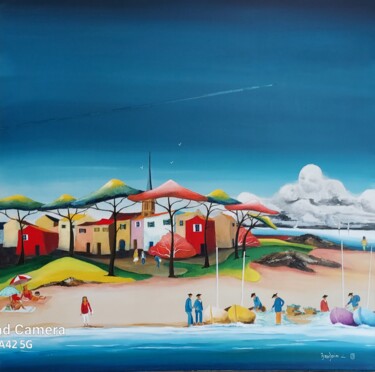 Villages de pêcheurs N*18 Peinture intitulée "Villages de pêcheur…" par Christian Baudoin, Œuvre d'art originale, Acrylique